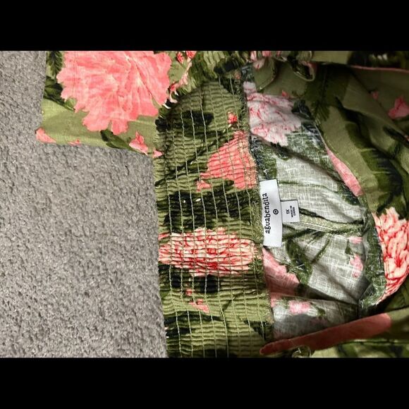 Agua Bendita Peony Floral Pants Size 1X NWT Green Pink - Picture 6 of 9